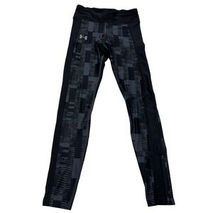 Under Armour Leggings Womens Small Black Geometric Print HeatGear Compression‎